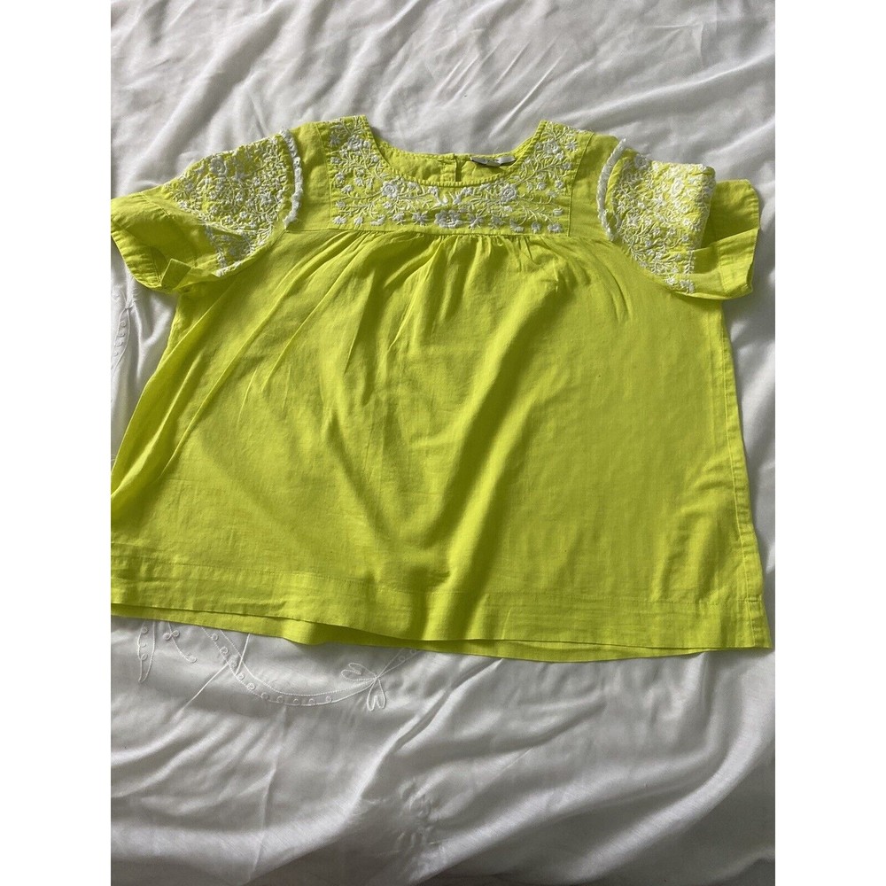 J. Crew Blouse Flowers Embroidered Yellow Size 6
